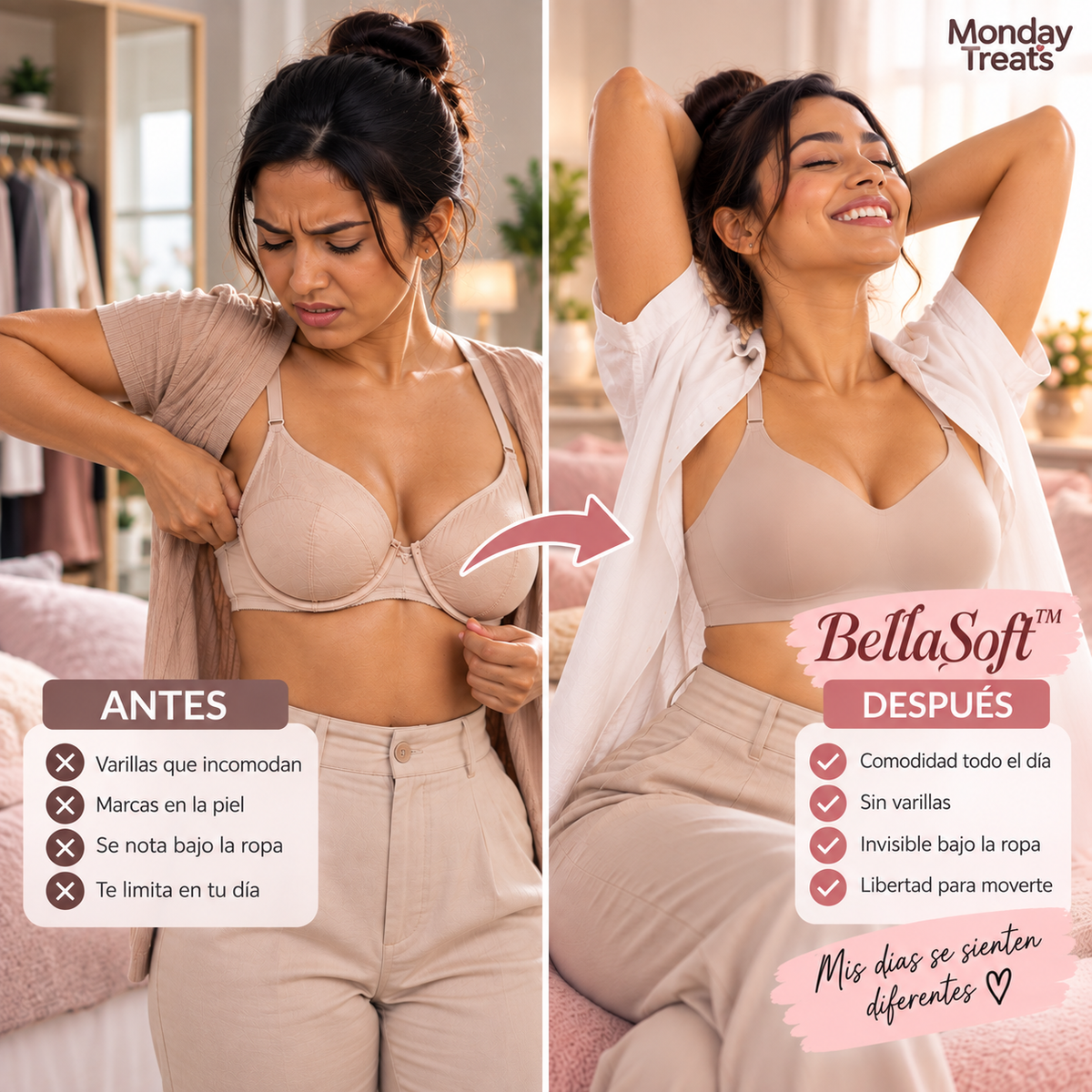 BELLASOFT™: ¡OLVÍDATE DE SENTIR TU SOSTÉN TODO EL DÍA!